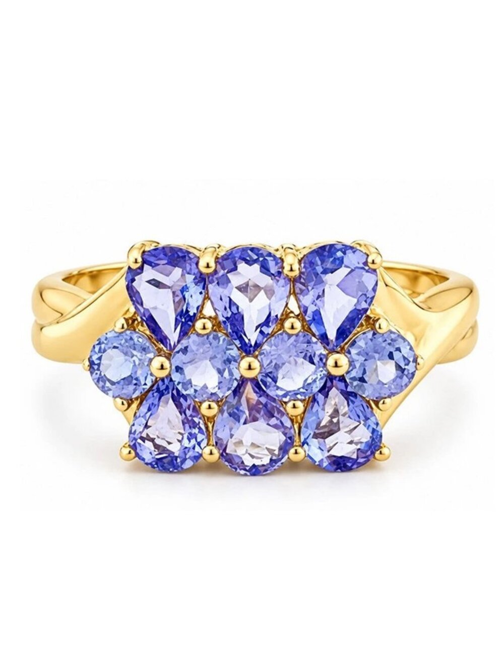 Genuine 3.14 Cts Tanzanite Ring Solid 14K Gold
